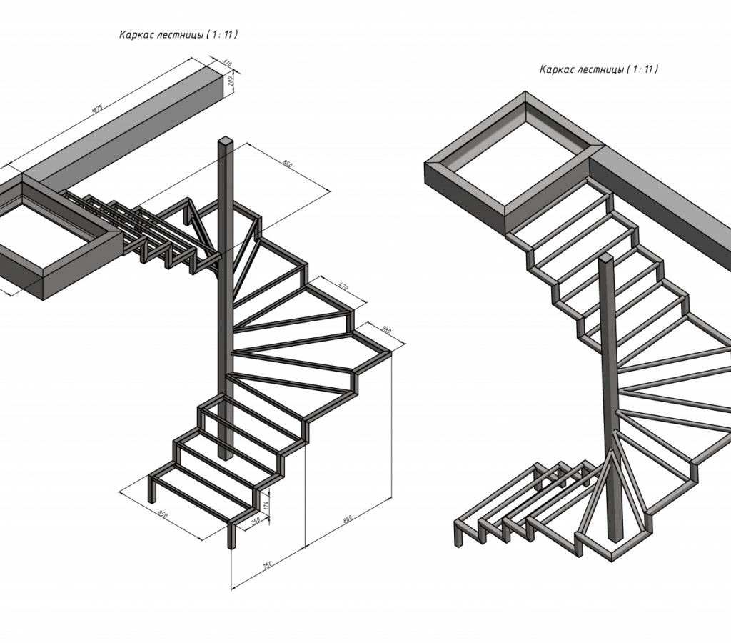 3d расчет металлической лестницы