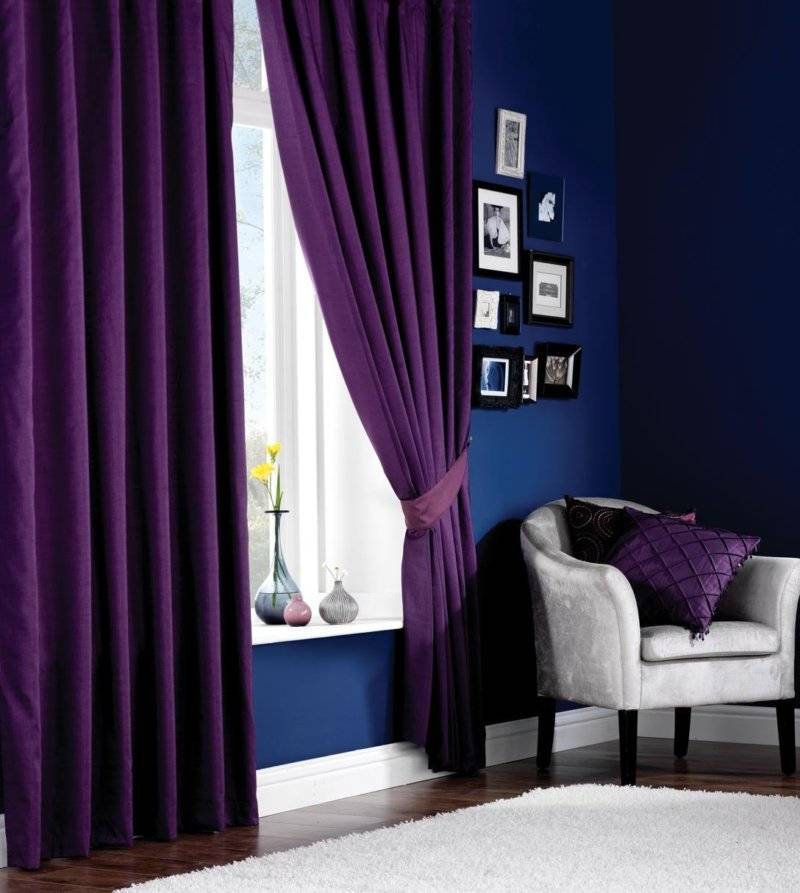 Фиолетовые шторы - 80 красивых фото идеального оформления дизайна