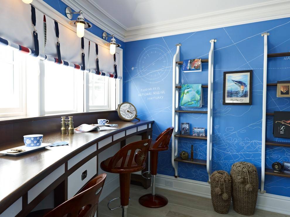 Морской стиль в интерьере комнаты: идеи дизайна с фото