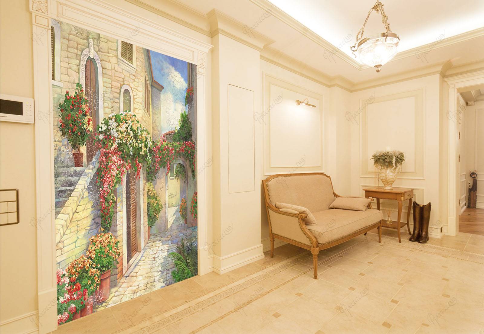 Фреска в интерьере – как она выглядит в прихожей, гостиной, кухни и спальни? 150+ фото вариантов оригинальных идей