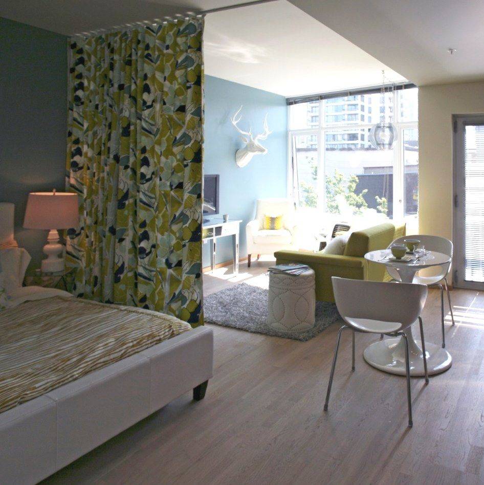 Комната 18 кв м: зонирование на спальню и гостиную