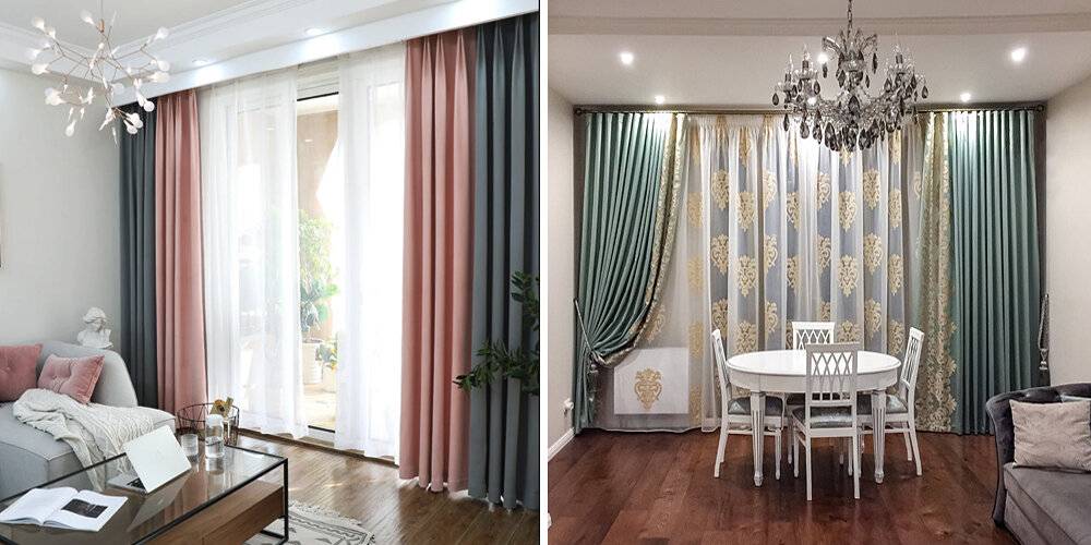 Плотные шторы: выбор ткани и цвета. готовые варианты сочетания и современного дизайна штор в интерьере (85 фото)