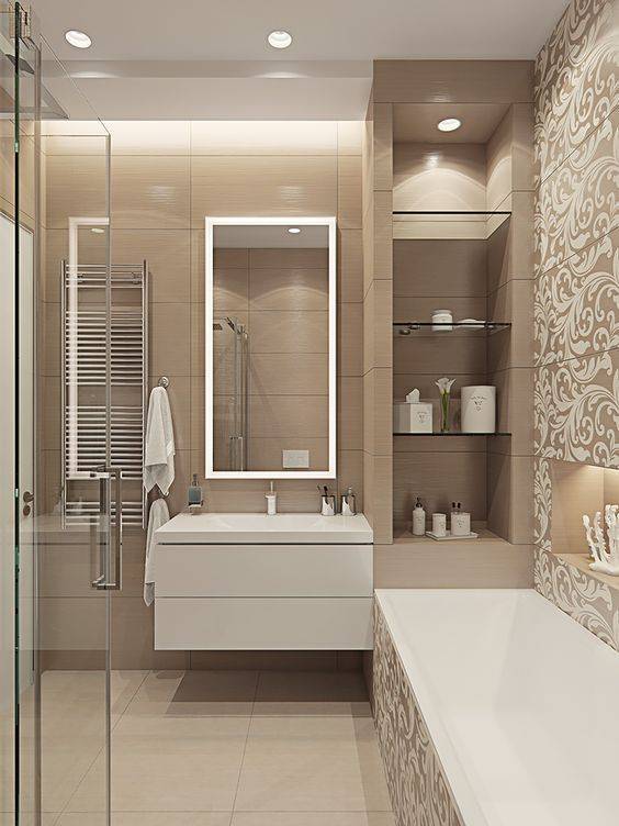 Дизайн ванной комнаты в бежевом тоне, 30 идей для воплощения