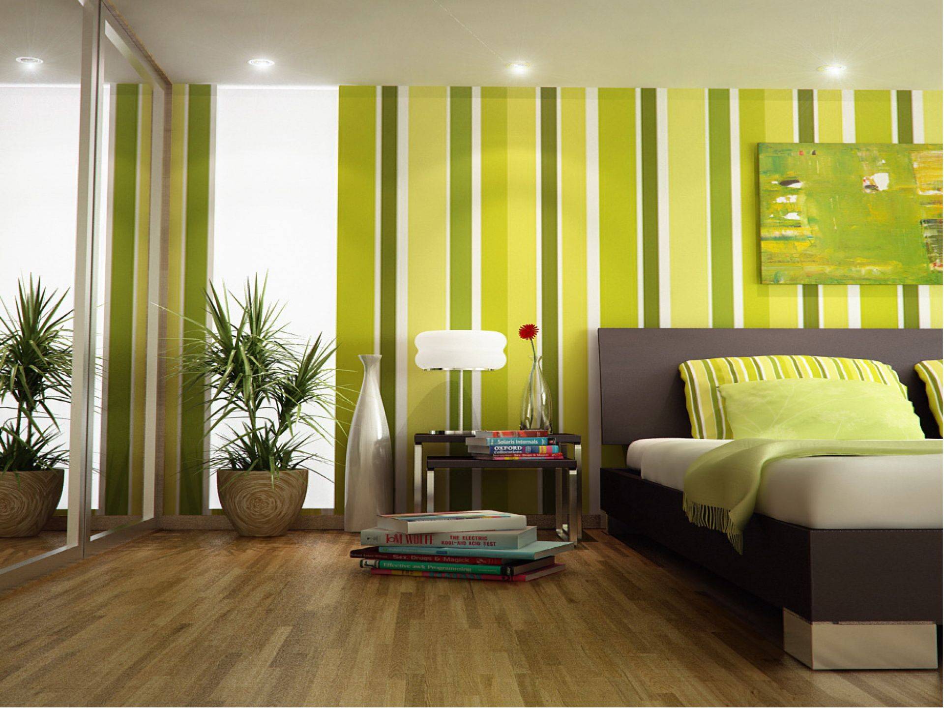 Стоит ли использовать зеленые обои в интерьере: спальне, кухне, гостинной- обзор +видео