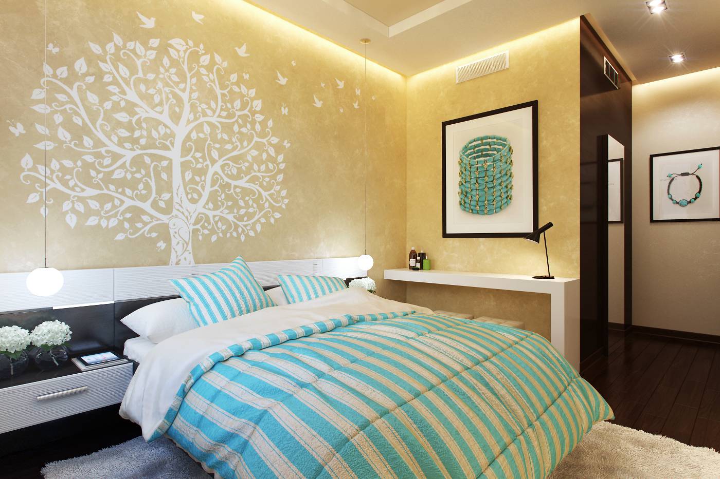 Дизайн стен в спальне: выбор цвета, варианты отделки