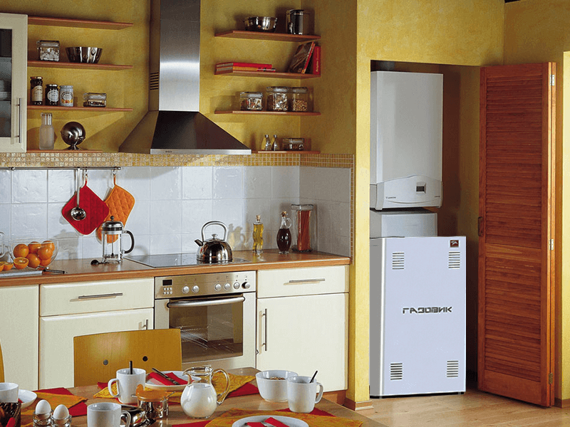 Можно ли спрятать газовый котел на кухне: фото идеи