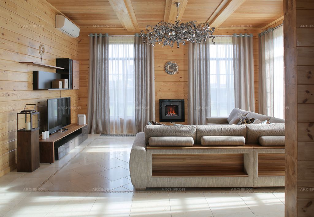 Интерьер дома из бруса внутри – фото-идеи дизайна комнат брусового дома