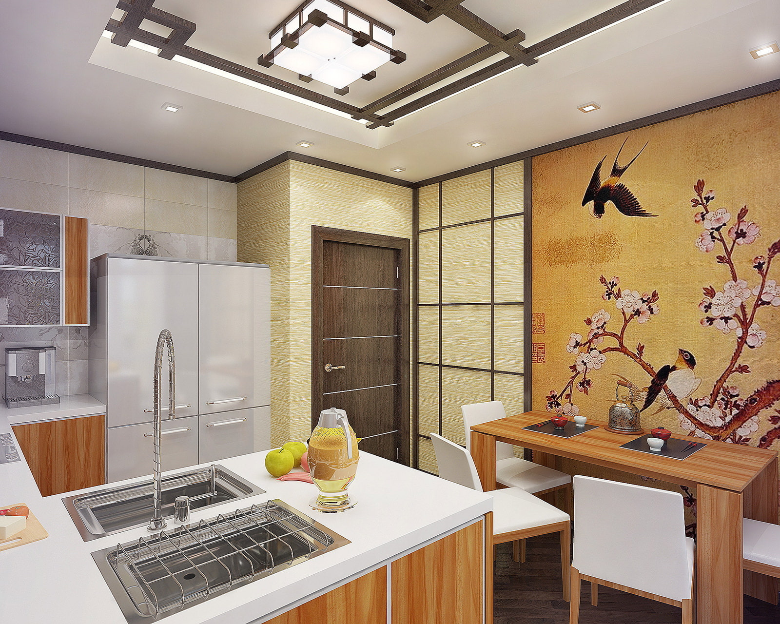 Кухня в японском стиле от отделки до декора (30 фото)