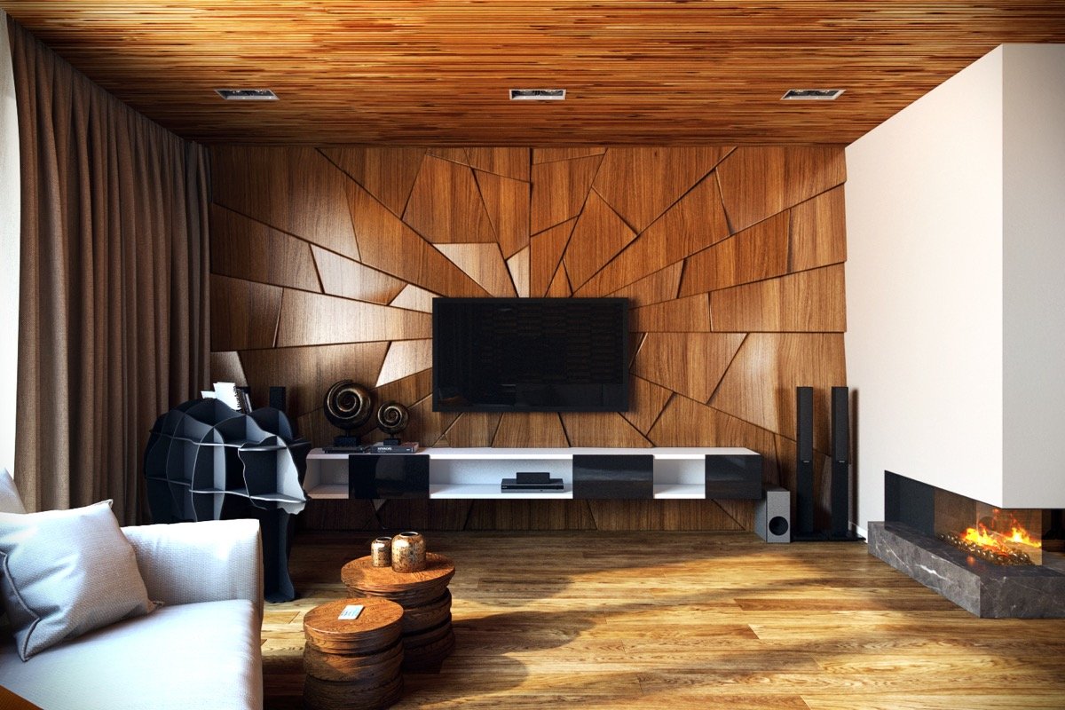 Интерьер дома из бруса- дизайн загородного деревянного дома внутри в современном стиле, цвет стен комнат