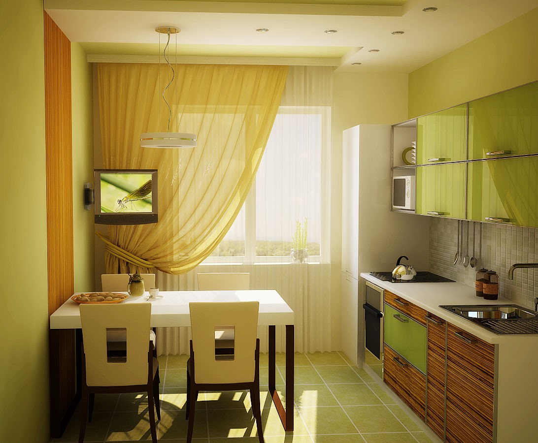 Дизайн кухни 3 на 3: планировка с окном
 - 32 фото