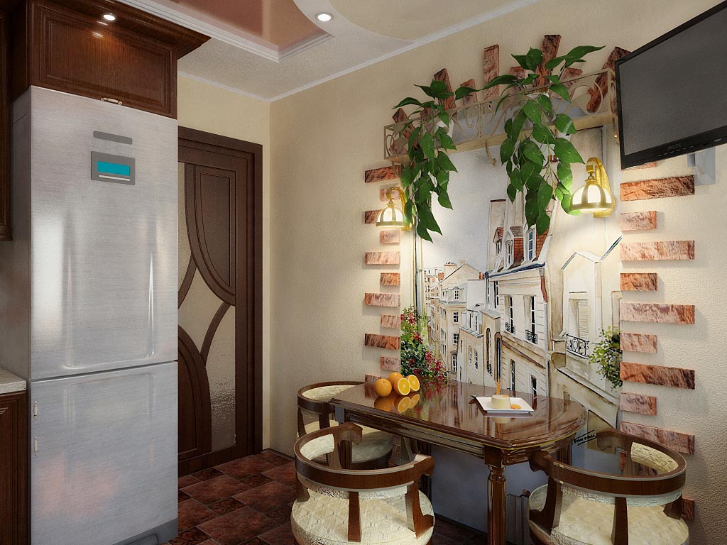 Дизайн стен на кухне: 70 фото оформления над обеденным столом