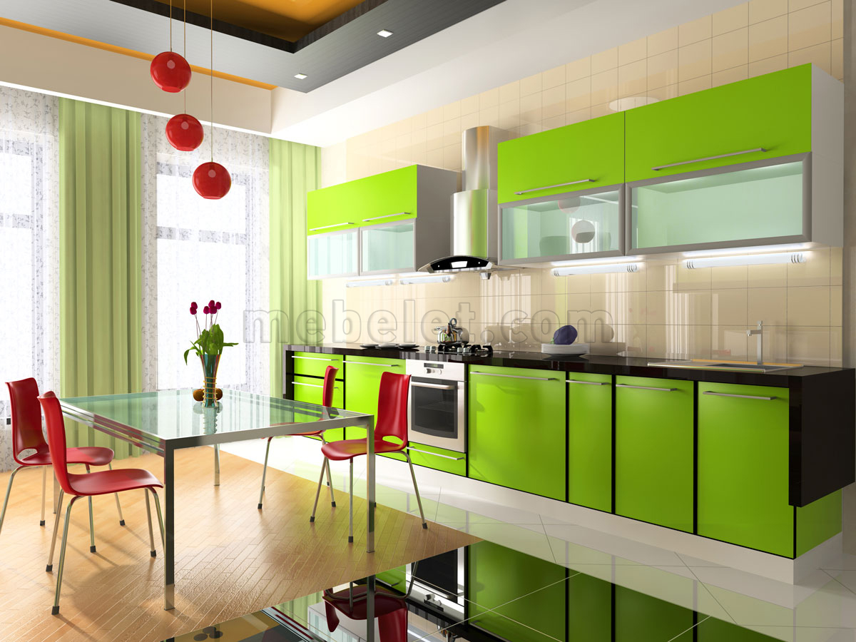 Кухня цвета лайм: 40+ идей, фото интерьеров, мебели и декора