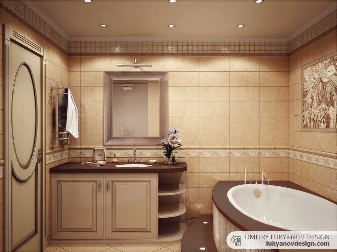 Бежевая ванная комната – фото идеи дизайн интерьера в бежевых тонах