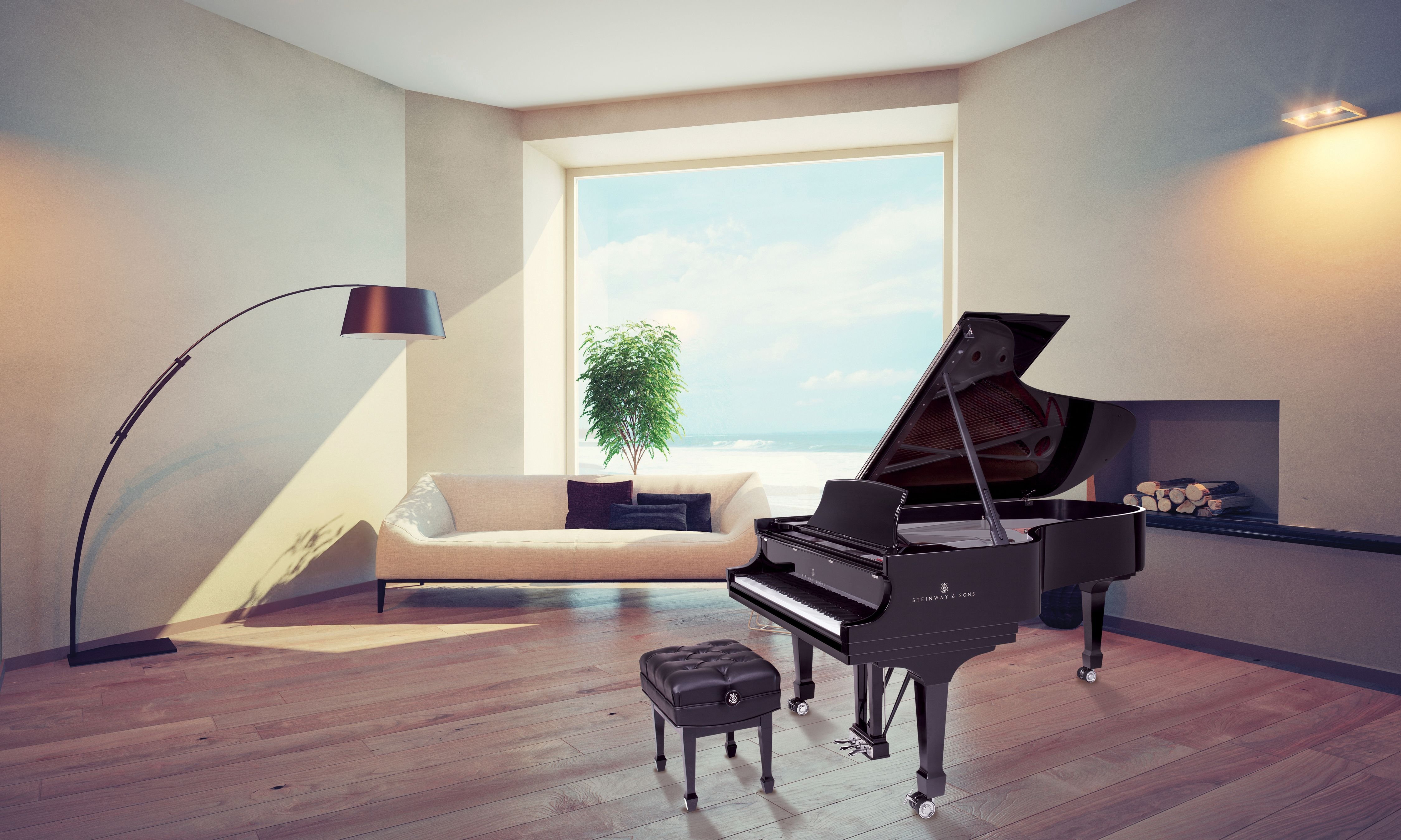 Дизайн гостиных с пианино и роялем
