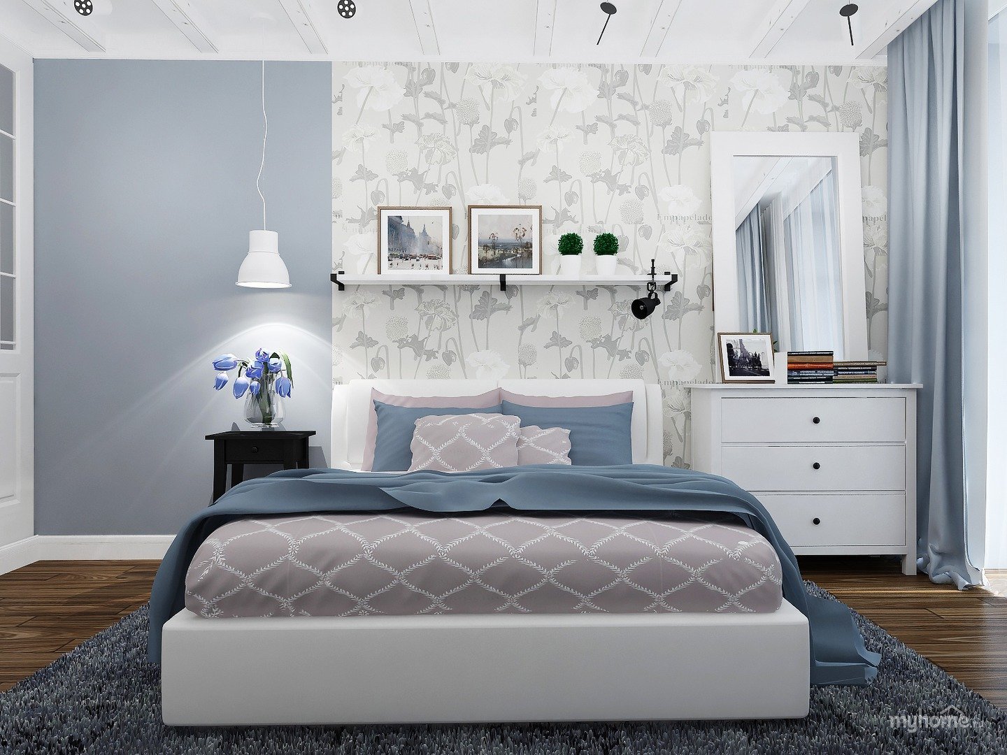 Изысканность и гармоничность домашнего интерьера : стильный и уютный дизайн с серыми обоями