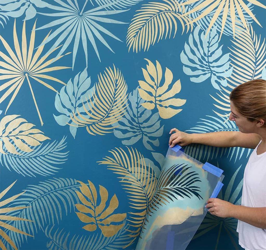 Трафареты для стен под покраску и для обоев: лучшие фото идеи дизайна интерьера