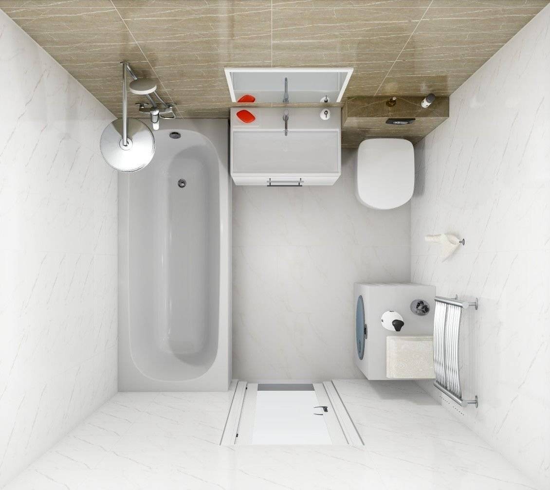 Дизайн ванной комнаты с туалетом 6 кв м: планировка, готовые проекты - 45 фото