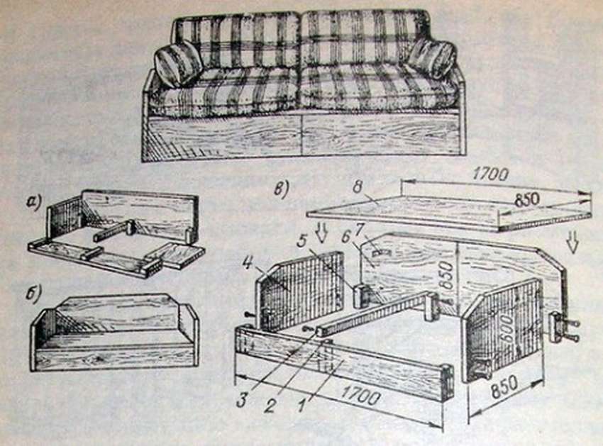 Как сделать и собрать кровать-диван своими руками