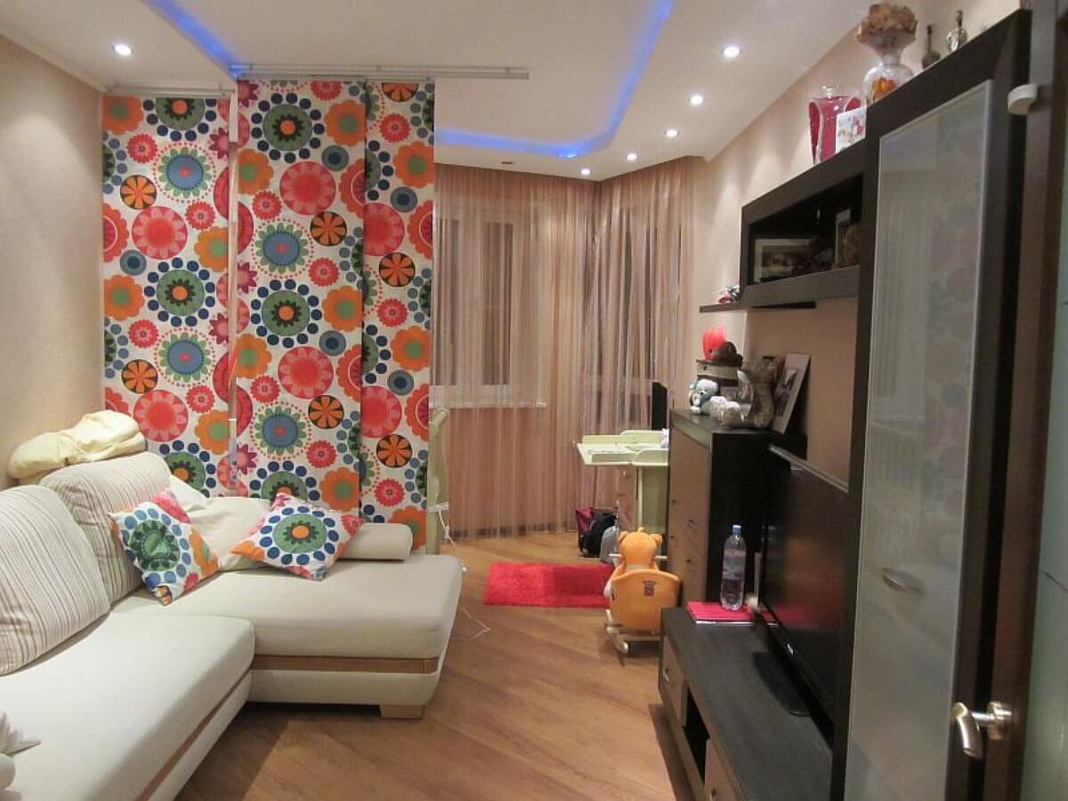 Детская и гостиная в одной комнате – 30 фото, идеи дизайна и зонирования
