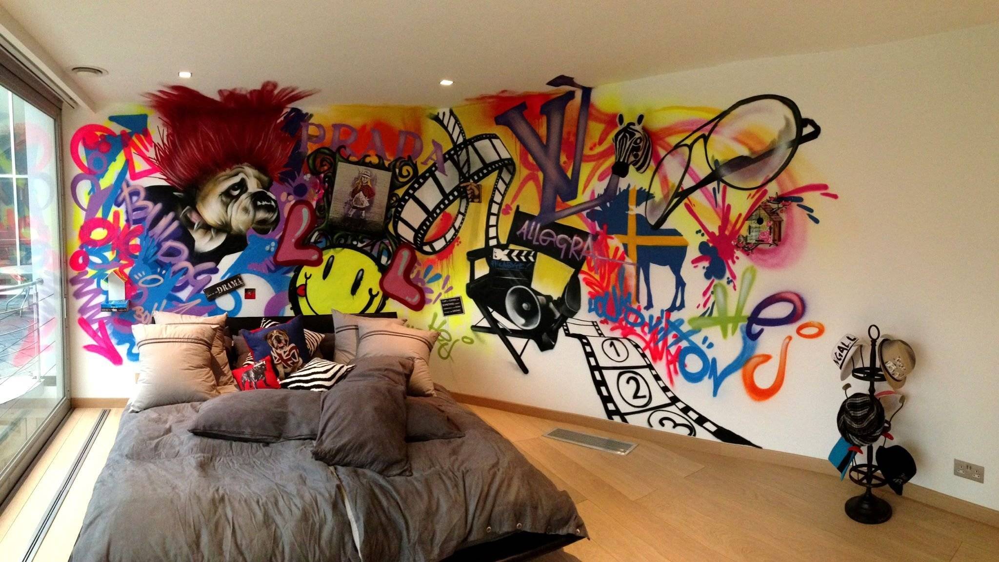 Граффити в квартире. украшаем стены