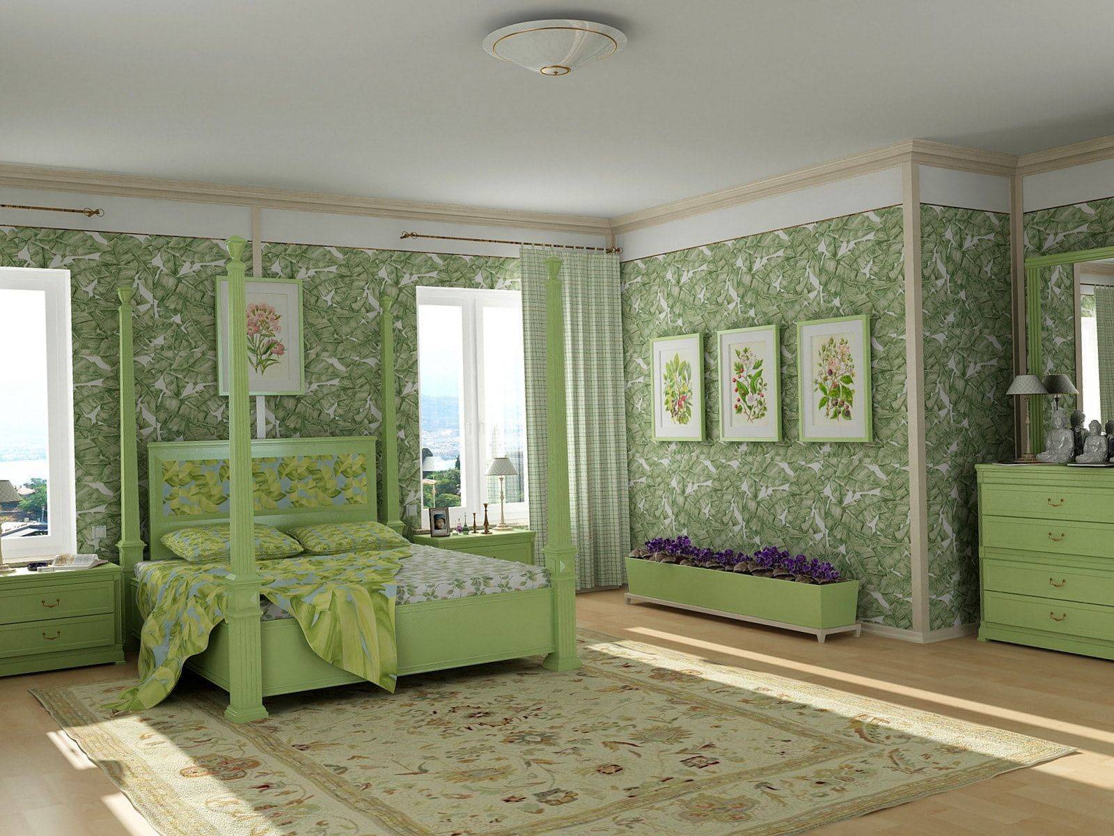 Зеленые обои: 200+ фото Дизайна для вашего интерьера. Какие обои подойдут для стен в спальне, кухне, гостиной?