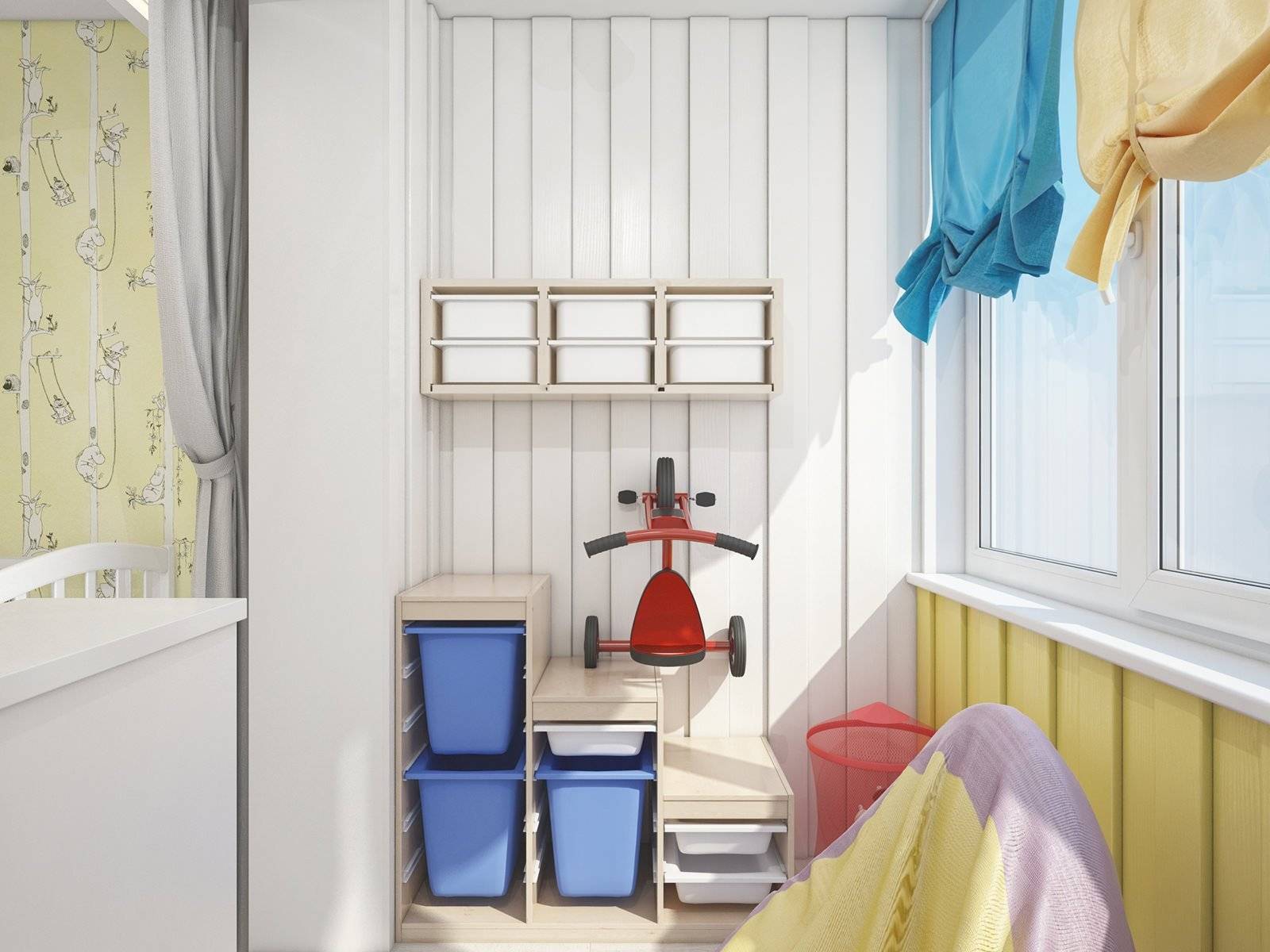 Обустроенная лоджия в виде детской комнаты – оригинальное и практичное решение