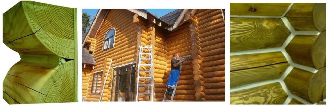 Как выполняется герметизация швов деревянного дома?