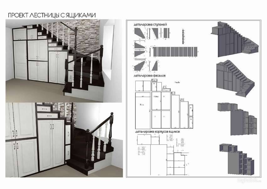 Использование пространства под лестницей: фото практичных решений