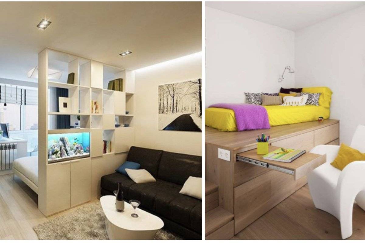 Дизайн однокомнатной квартиры: 80 фото и 4 шага к современному интерьеру