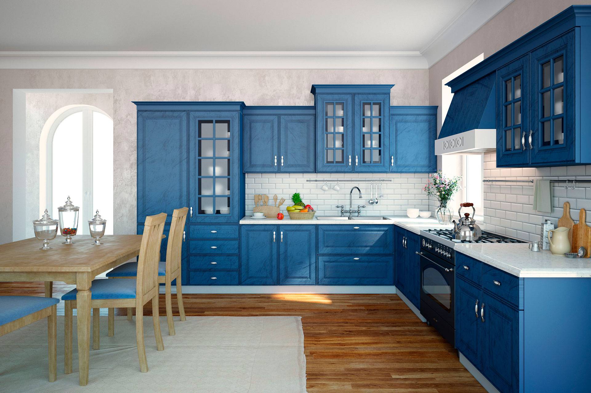 Синие кухни: фото [100 потрясающих идей дизайна #2019]