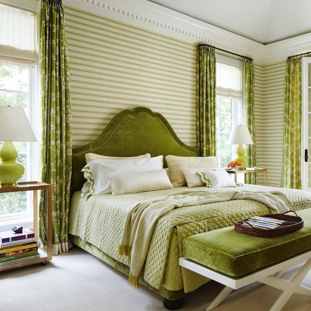 Оливковые шторы в интерьере - 70 фото дизайна
