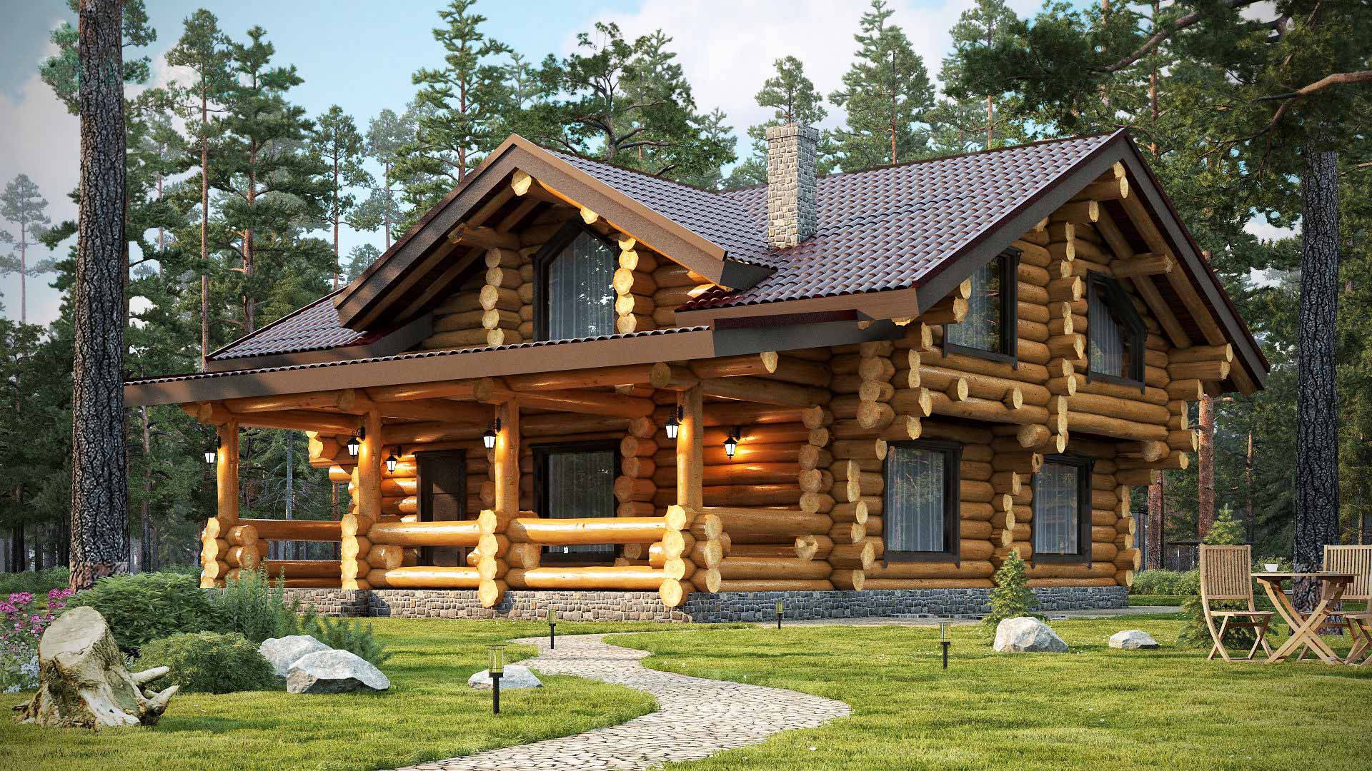 Деревянные дома из бревна: фото красивых домов из сруба, лучшие проекты бревенчатых домов
