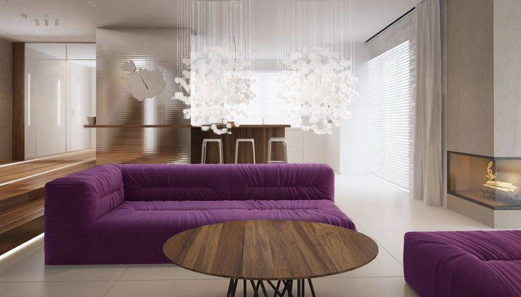 Фиолетовый диван — фото самых стильных и элегантных решений применения