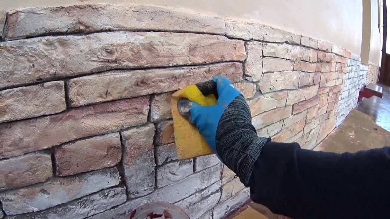 Покраска декоративного камня из гипса, из бетона своими руками