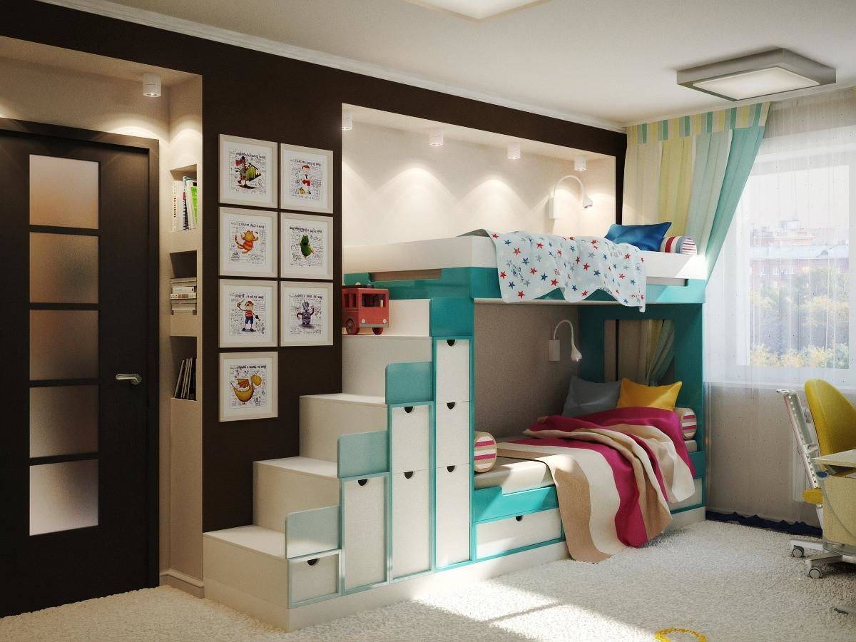 Детская комната 12-18 кв для двух разнополых детей (50 фото интерьеров) - domwine