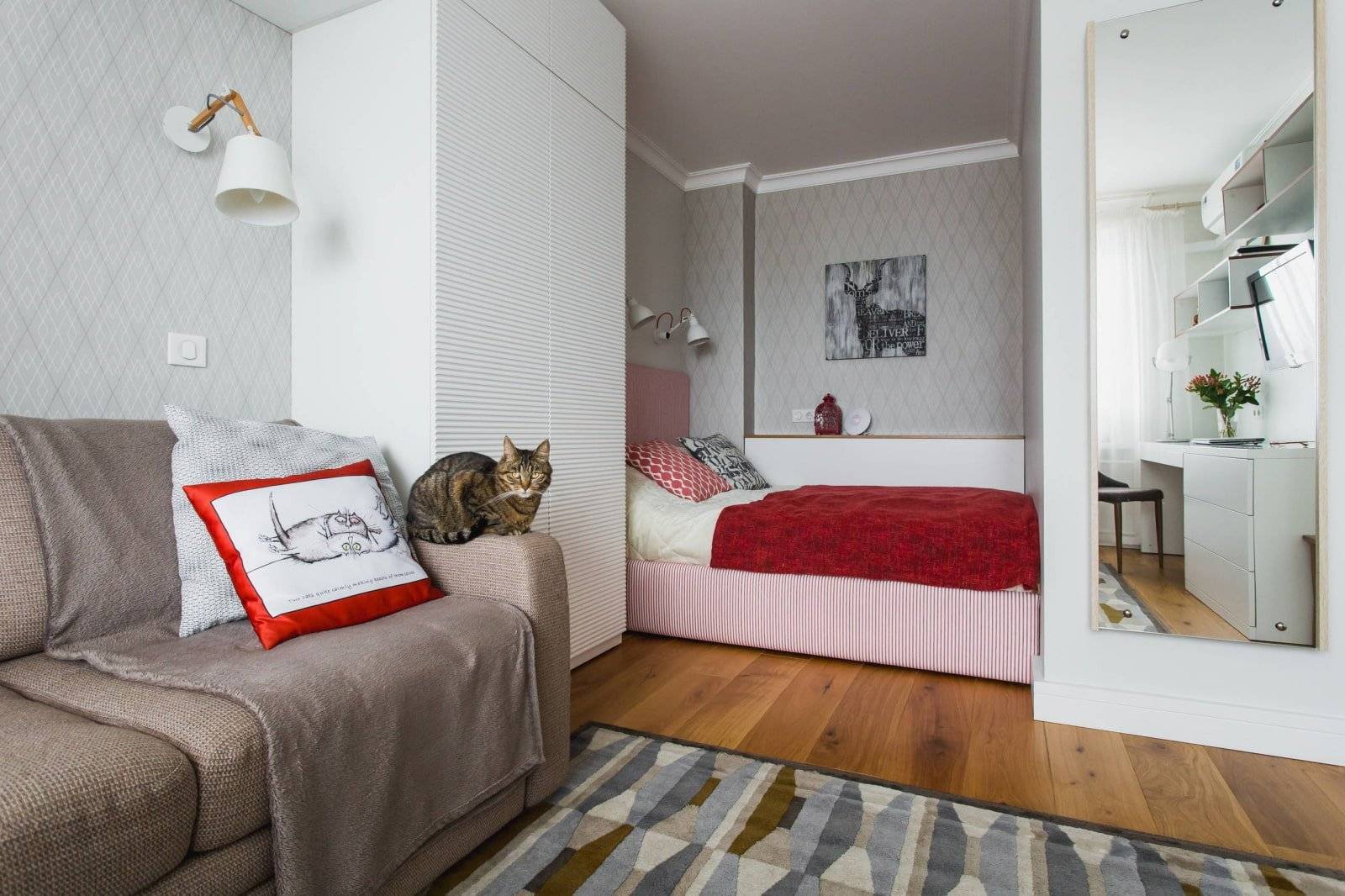 Дизайн однокомнатной квартиры с нишей: 75 практичных вариантов