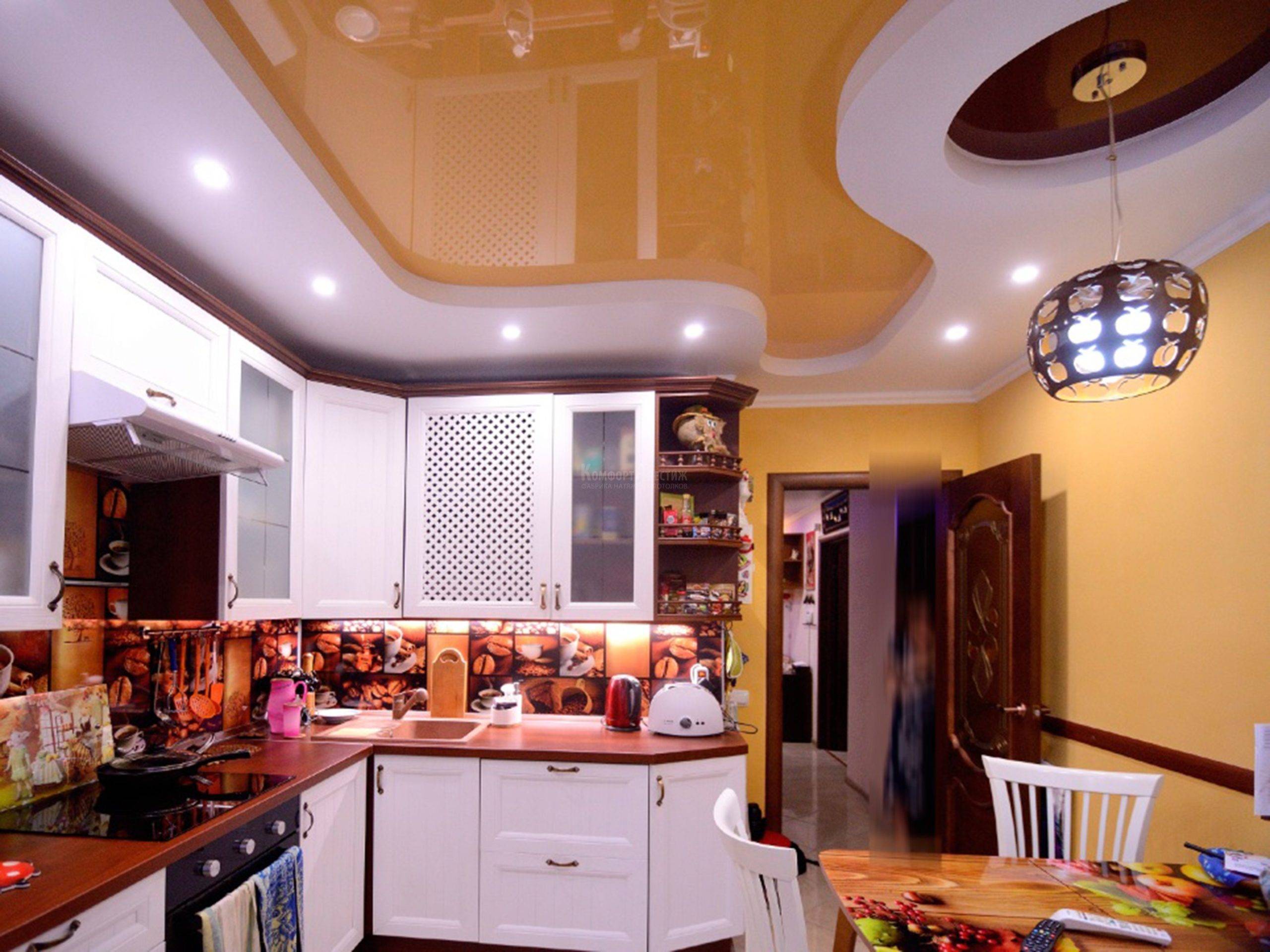 Выбор натяжного потолка для кухни