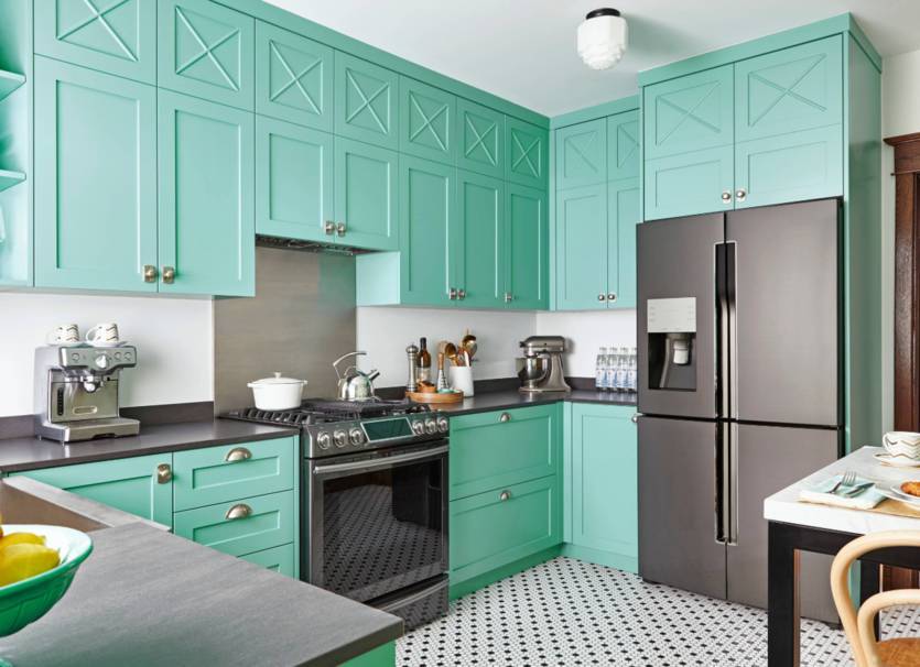 Великолепные кухни мятного цвета. 100 стильных и самых новых фото