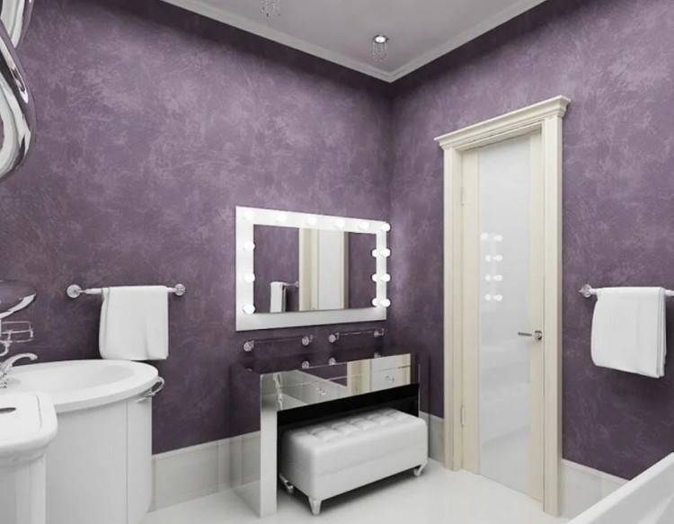 Как создать красивый интерьер в ванной комнате при помощи декоративной фактурной штукатурки: фотопримеры