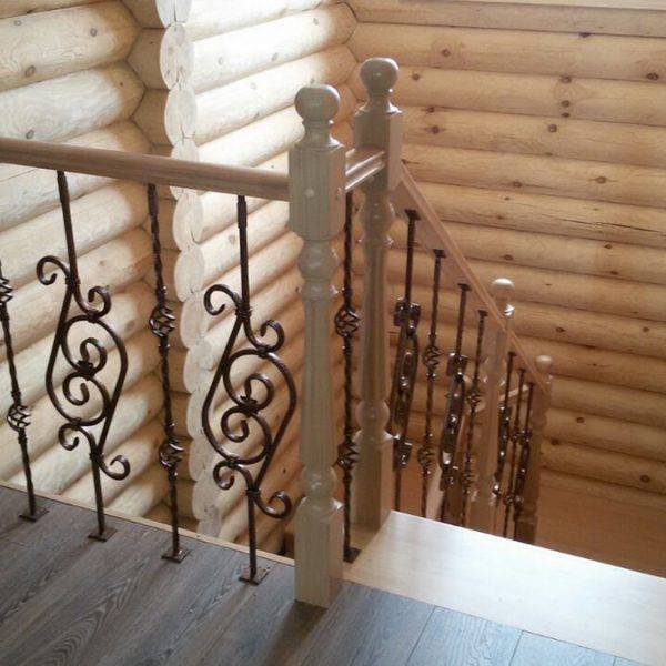 Перила для лестниц: виды, металлические, кованные, деревянные