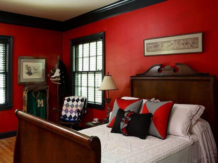 Красная спальня – особенности оформления: фото дизайна