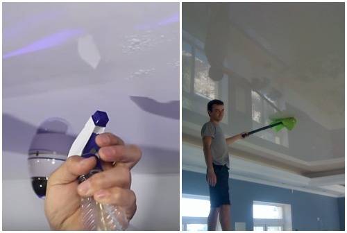 Какими средствами можно мыть натяжной потолок матовый чтобы