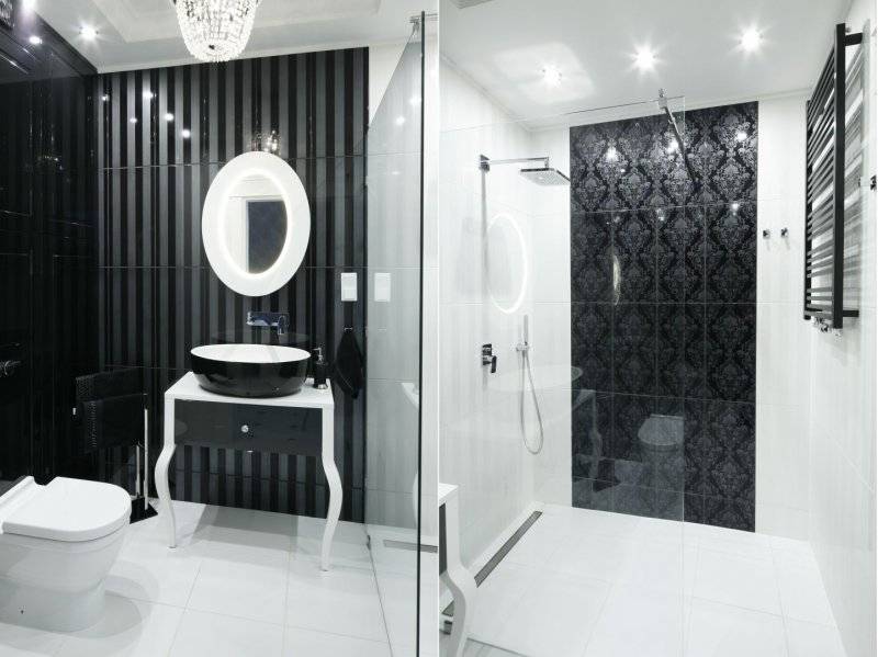 100 лучших идей дизайна: черно - белая ванная комната на фото