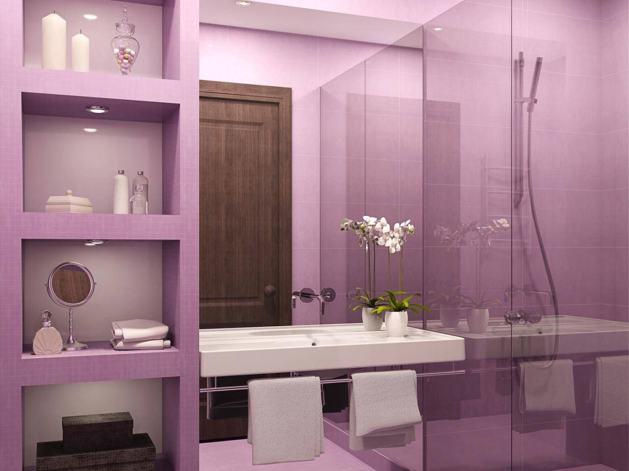 Фиолетовая ванная комната: фото, дизайн, примеры оформления