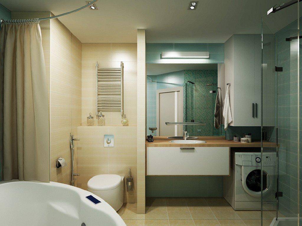 Варианты дизайна для ванной при совмещении с туалетом