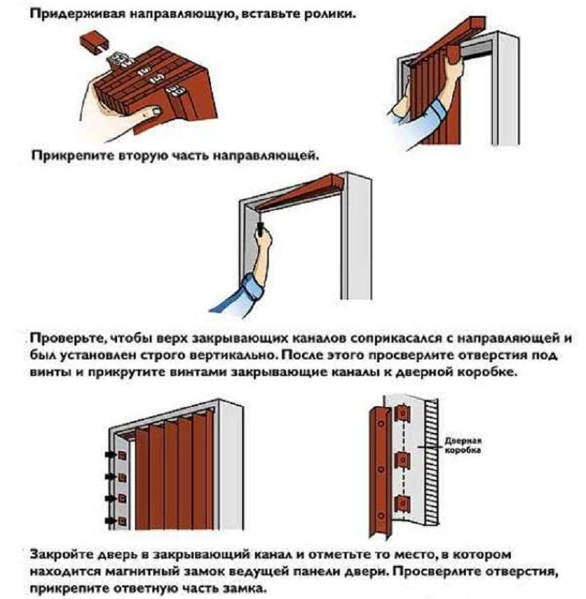 Как сделать и установить дверь-гармошку своими руками?