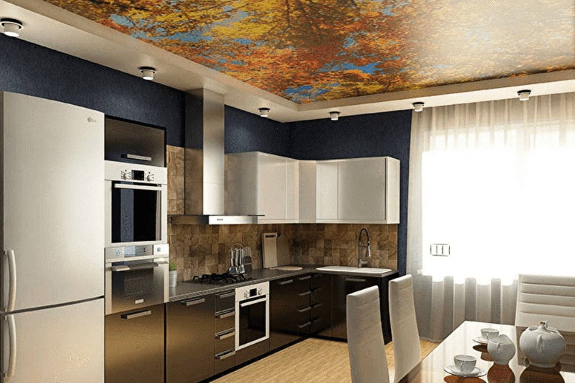 Дизайн потолка на кухне - 120 фото лучших идей оформления и сочетания
