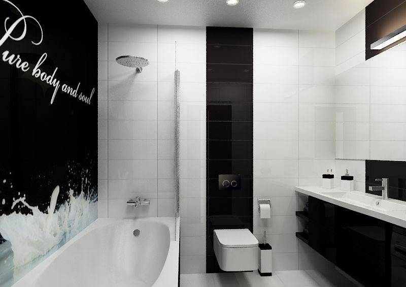 Черно белая ванная комната – 75 фото стильных цветовых сочетаний