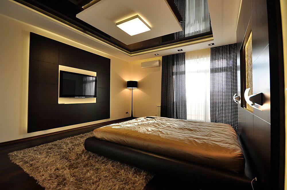 Черная спальня - 100 фото необычного дизайна в современном стиле