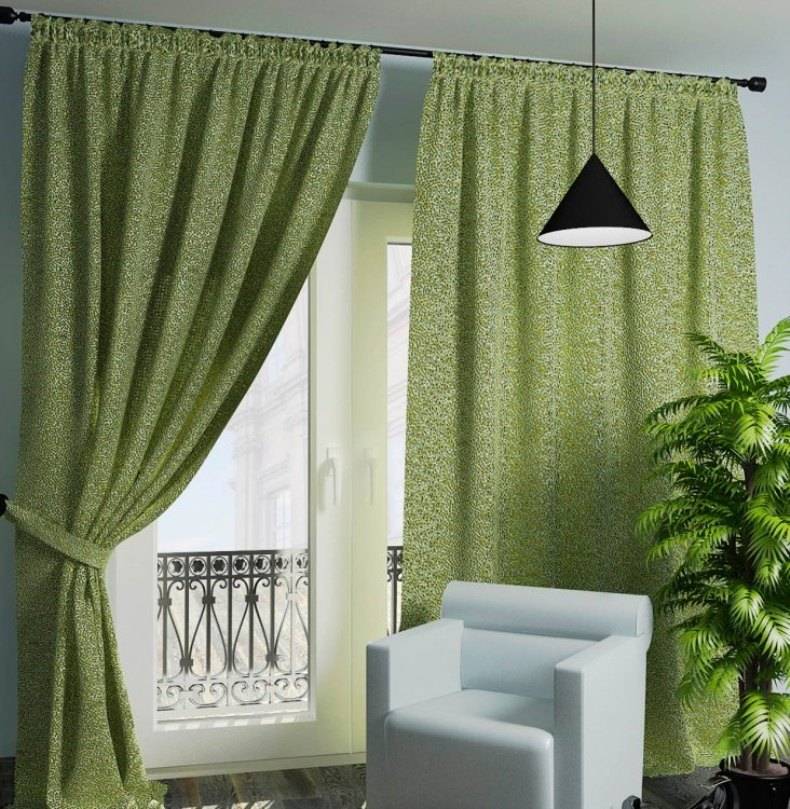 Зеленые шторы: преимущества использования и советы как украсить окна стильно (125 фото)